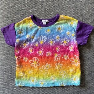 Flapdoodles Girl’s Multicolor Floral Tee w/ Sequins Sz 6X